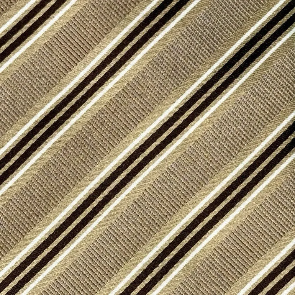 DANIEL Milano 1956 - Men's Silk Tie Brown Tan White Stripe REPP 60